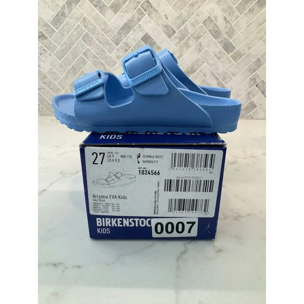 Birkenstock Arizona EVA Sandals Kids‎ Youth Size 9 27 Sky Blue Slip On Slides